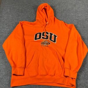 VTG‎ Oklahoma State Cowboys Hoodie Mens XL Orange Embroidered College Y2K Retro